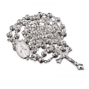 silver metallic Rosary