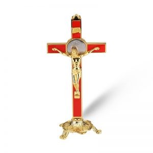 St Benedict Cross (Red, Pedestal)