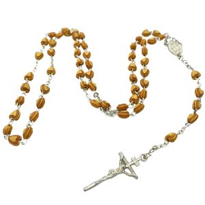heart bead rosary brown sub