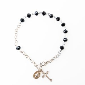 Crystal 6mm black rosary